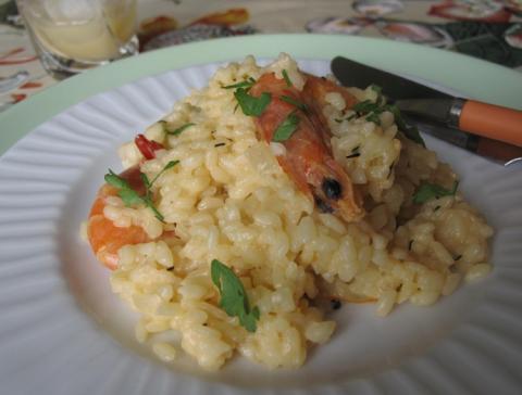 Рис с шафраном и креветками